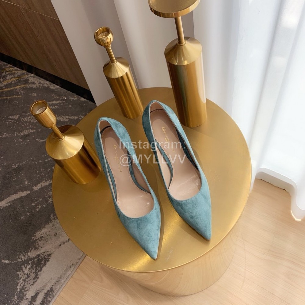 Gianvito Rossi Fashion Sheepskin Pointed High Heels For Women Blue