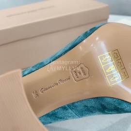 Gianvito Rossi Fashion Sheepskin Pointed High Heels For Women Blue