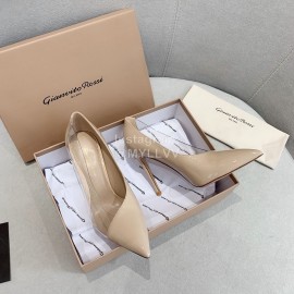 Gianvito Rossi Pvc Patent Leather Pointed High Heels For Women Pink