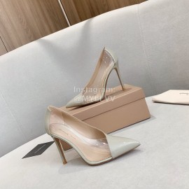 Gianvito Rossi Pvc Patent Leather Pointed High Heels For Women Beige