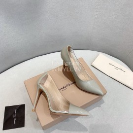 Gianvito Rossi Pvc Patent Leather Pointed High Heels For Women Beige