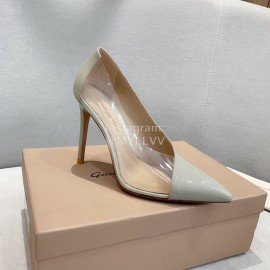 Gianvito Rossi Pvc Patent Leather Pointed High Heels For Women Beige