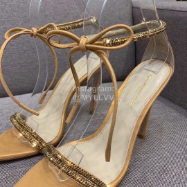 Gianvito Rossi New Pvc Sheepskin Pointed High Heel Sandals For Women Khaki
