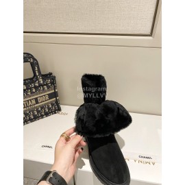 Gianvito Rossi Autumn Winter Warm Wool Boots For Women Black