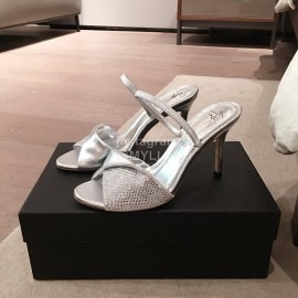 Giuseppe Zanotti Fashion Silver High Heel Sandals For Women