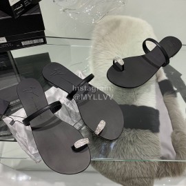 Giuseppe Zanotti New Sheepskin Flip Flops For Women Black