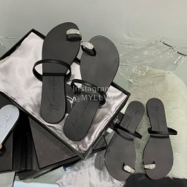 Giuseppe Zanotti New Sheepskin Flip Flops For Women Black