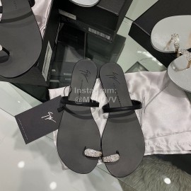 Giuseppe Zanotti New Sheepskin Flip Flops For Women Black