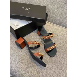 Giuseppe Zanotti New Summer Black Leather High Heel Slippers For Women 