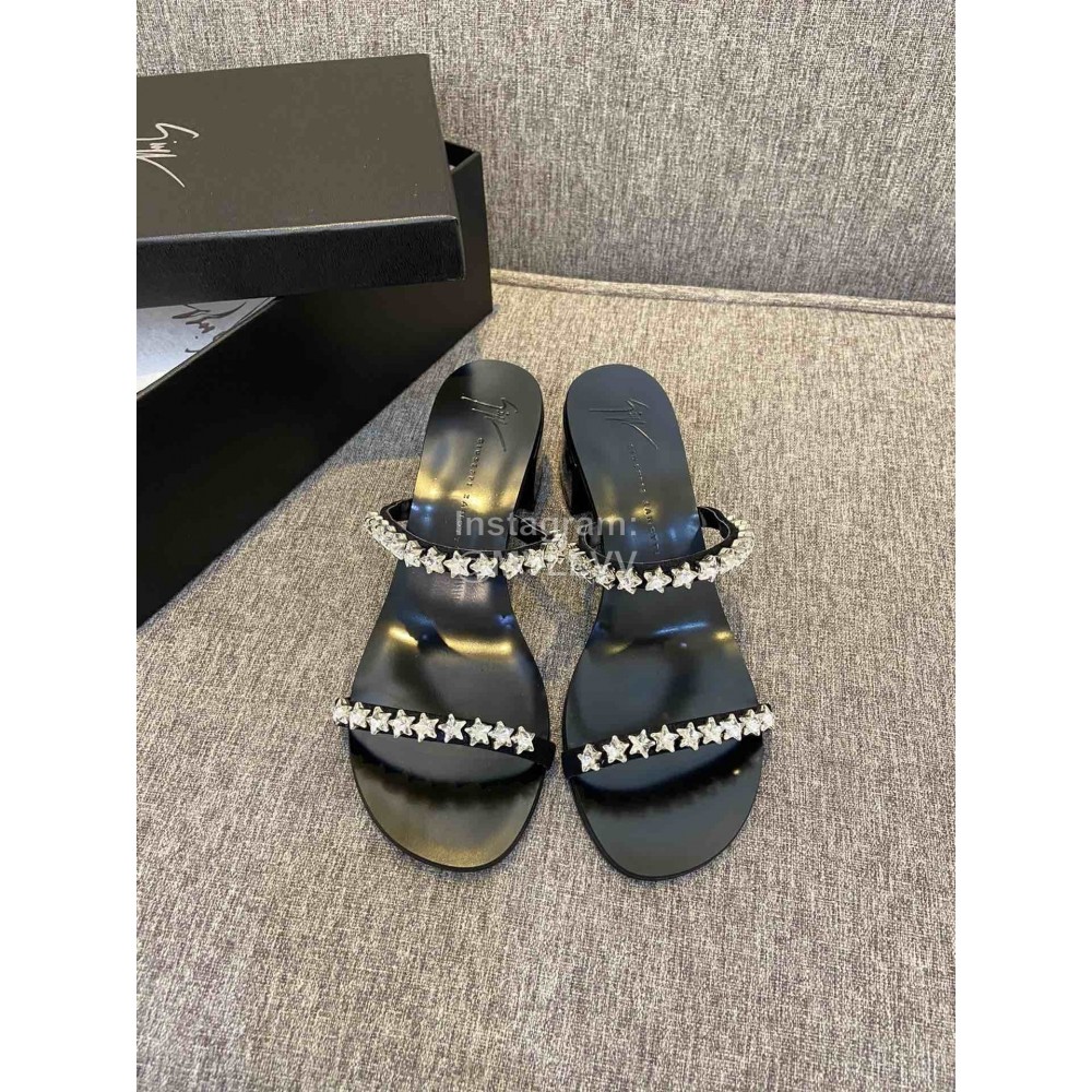 Giuseppe Zanotti New Summer Leather High Heel Slippers For Women 