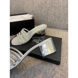 Giuseppe Zanotti New Summer Leather High Heel Slippers For Women Silver