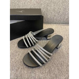 Giuseppe Zanotti Fashion Summer Leather High Heel Slippers For Women 