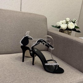 Giuseppe Zanotti Summer New Black Sheepskin High Heel Sandals For Women 