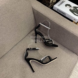 Giuseppe Zanotti Summer New Black Sheepskin High Heel Sandals For Women 