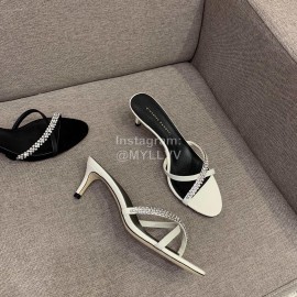 Giuseppe Zanotti Summer New Sheepskin High Heel Slippers For Women White