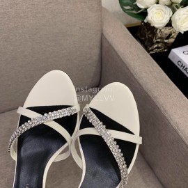 Giuseppe Zanotti Summer New Sheepskin High Heel Slippers For Women White