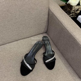 Giuseppe Zanotti Summer New Sheepskin High Heel Slippers For Women Black