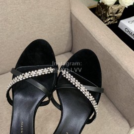 Giuseppe Zanotti Summer New Sheepskin High Heel Slippers For Women Black