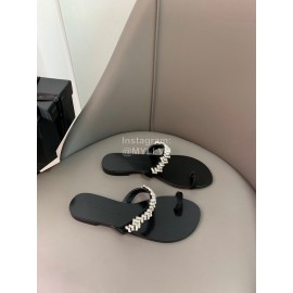 Giuseppe Zanotti New Simple Sheepskin Flip Flops For Women Black