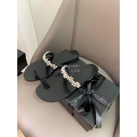 Giuseppe Zanotti New Simple Sheepskin Flip Flops For Women Black