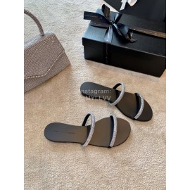 Giuseppe Zanotti New Simple Black Sheepskin Slippers For Women 