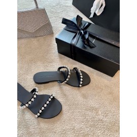 Giuseppe Zanotti New Simple Sheepskin Flat Heel Slippers For Women 