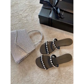 Giuseppe Zanotti New Simple Sheepskin Flat Heel Slippers For Women 