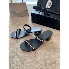 Giuseppe Zanotti Simple Sheepskin High Heel Slippers For Women 