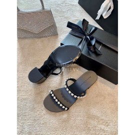 Giuseppe Zanotti Simple Sheepskin High Heel Slippers For Women 