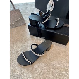 Giuseppe Zanotti Simple Sheepskin High Heel Slippers For Women 