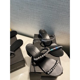 Giuseppe Zanotti Simple Sheepskin Star Diamond High Heel Slippers For Women 