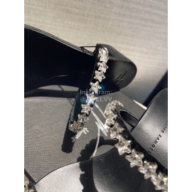 Giuseppe Zanotti Simple Sheepskin Star Diamond High Heel Slippers For Women 