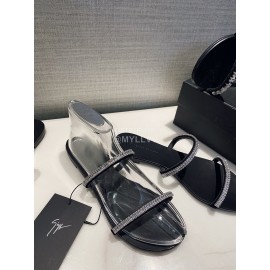 Giuseppe Zanotti Simple Sheepskin Diamond Flat Heel Slippers For Women 