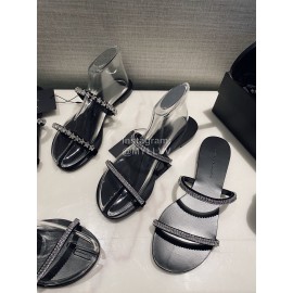 Giuseppe Zanotti Simple Sheepskin Diamond Flat Heel Slippers For Women 