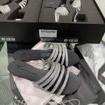 Giuseppe Zanotti Simple Sheepskin Diamond Flat Heel Slippers For Women Black