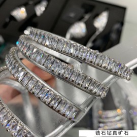 Giuseppe Zanotti Simple Sheepskin Diamond Flat Heel Slippers For Women Silver