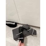 Giuseppe Zanotti Diamond Cowhide High Heeled Slippers Black For Women 