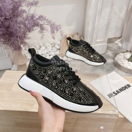 Giuseppe Zanotti Diamond Cowhide Thick Soled Sneakers For Women Black