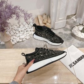 Giuseppe Zanotti Diamond Cowhide Thick Soled Sneakers For Women Black