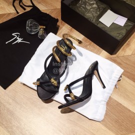 Giuseppe Zanotti Silk Leather High Heeled Slippers For Women 