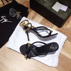 Giuseppe Zanotti Silk Leather High Heeled Slippers For Women 