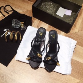 Giuseppe Zanotti Silk Leather High Heeled Slippers For Women 