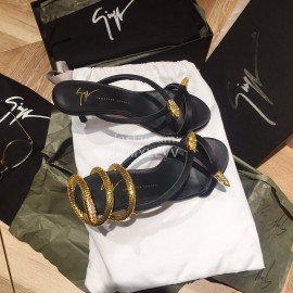 Giuseppe Zanotti New Silk Leather High Heeled Slippers For Women 