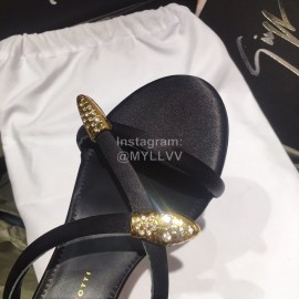 Giuseppe Zanotti New Silk Leather High Heeled Slippers For Women 