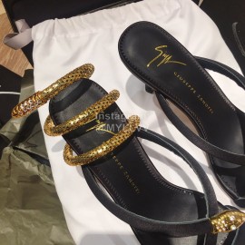 Giuseppe Zanotti New Silk Leather High Heeled Slippers For Women 