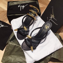 Giuseppe Zanotti New Silk Leather High Heeled Slippers For Women 