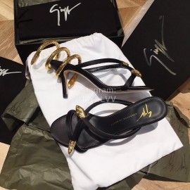 Giuseppe Zanotti New Silk Leather High Heeled Slippers For Women 