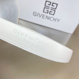Givenchy Embroidery Logo Leather Slippers For Men And Women White