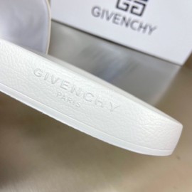 Givenchy Embroidery Logo White Leather Slippers For Men And Women