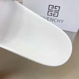 Givenchy Embroidery Logo White Leather Slippers For Men And Women